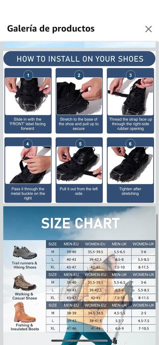 Crampones para Botas de Senderismo