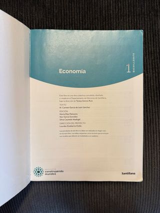 Libro Economía 1 Bachillerato Santillana