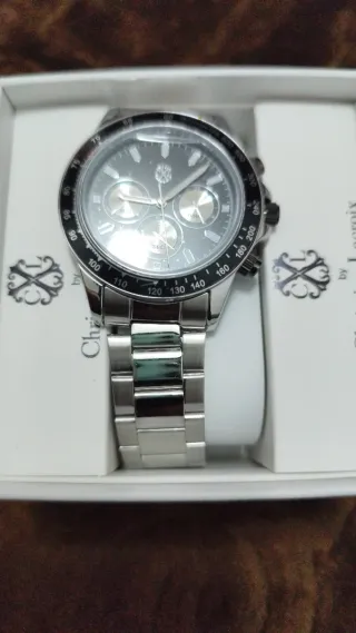 Reloj Cronógrafo Cuarzo Negro/Plata