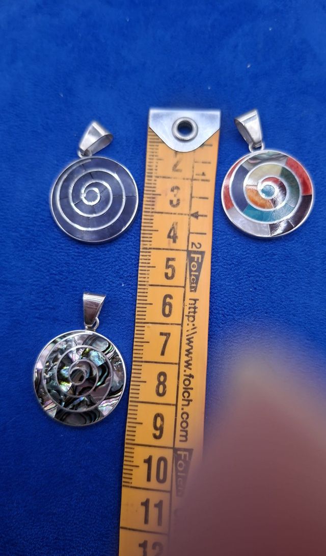 Colgante Plata con Gemas y Conchas