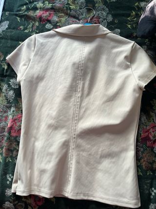 Top Zara Beige Elástico Talla XS