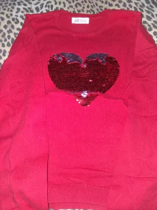 Maglioncino H&M cuore paillettes 9/10 anni