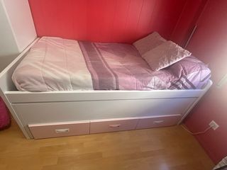 Cama nido doble con cajones 90x190cm
