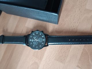 Cartera y Reloj Negro Hombre