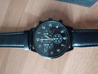 Cartera y Reloj Negro Hombre