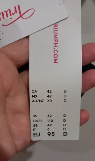 Sujetador Triumph 95D Negro Encaje