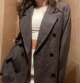 Chaqueta Massimo Dutti Lana Talla 38 Gris