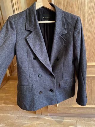 Chaqueta Massimo Dutti Lana Talla 38 Gris