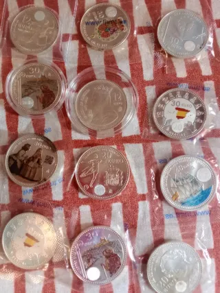 Colección de monedas 30,20,12 y 40€ 925 Plata