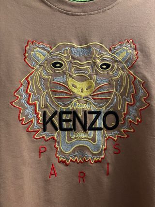 Sudadera Kenzo Tiger Bordado Marrón Hombre
