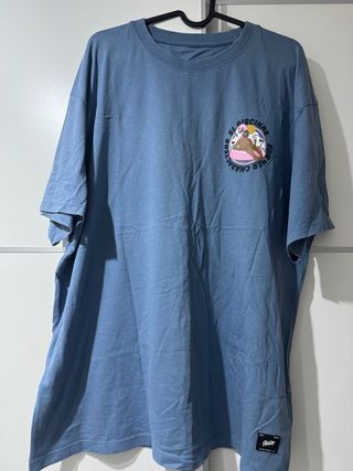 Camiseta Pull&Bear Azul Estampado Verano
