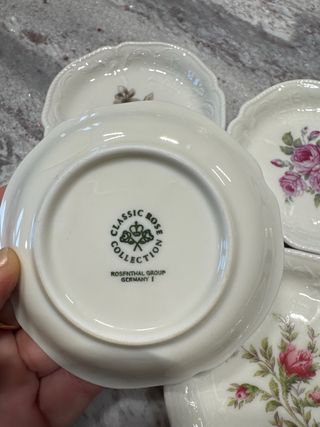 Lote 6 piccoli piatti antichi decorati