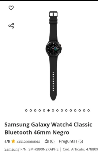 Samsung Galaxy Watch4 Classic Negro seminuevo