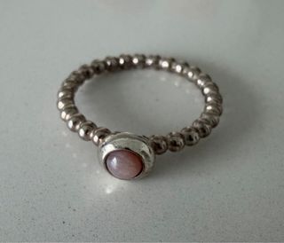 Anillo Pandora Piedra Rosa Plata