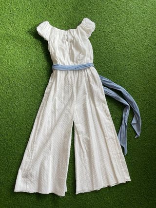 Mono blanco plumeti niña talla 10 Mango