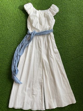 Mono blanco plumeti niña talla 10 Mango