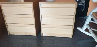 2 Comodini in Legno 55x50x55