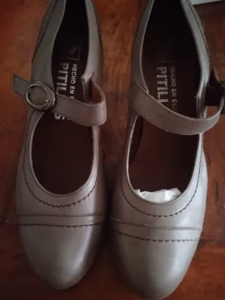 Zapatos Pitillos Beige Mujer