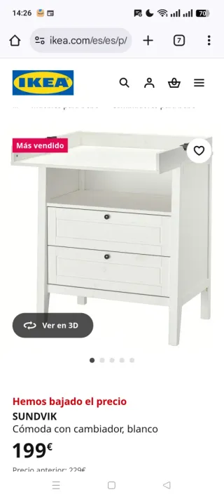 *URGE* Cambiador Ikea Sundvik Blanco