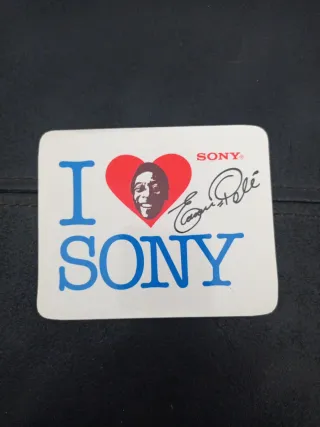 Pegatinas antiguas Sony Pelé IBM publicidad