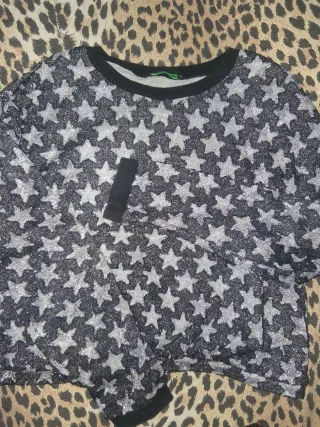 Maglia Benetton Stelle Argento 10/11/12 Anni