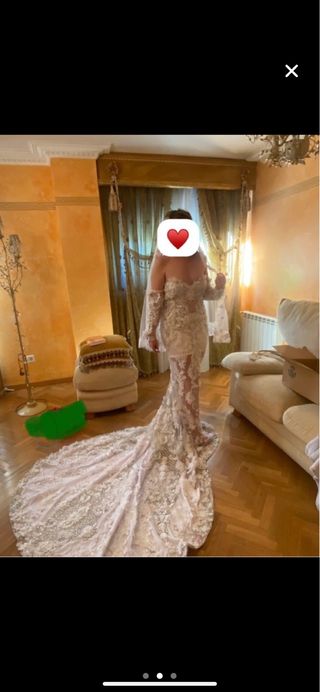 Vestido Novia Gitana Flores Blanco