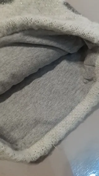 Scaldacollo donna pois grigio/bianco