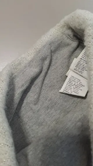 Scaldacollo donna pois grigio/bianco