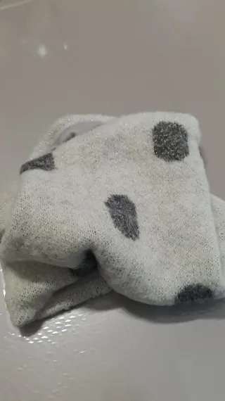 Scaldacollo donna pois grigio/bianco