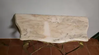 Conjunto Recibidor Vintage Bronce y Mármol