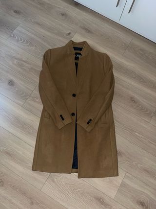 Abrigo paño Zara beige