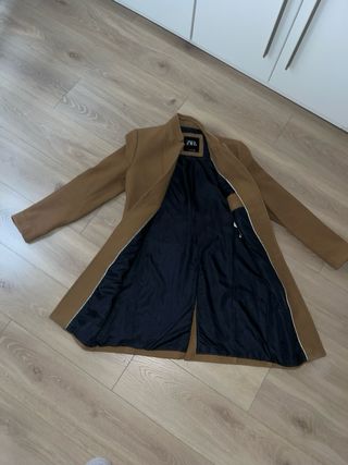 Abrigo paño Zara beige