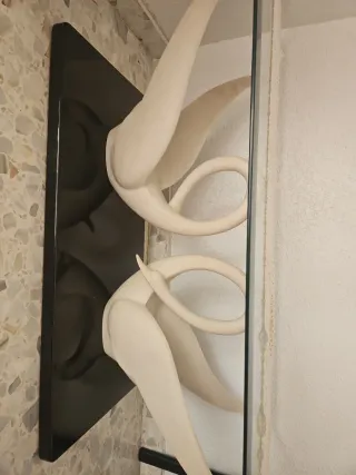 Mesa de salón cristal y madera