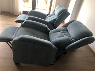 Conjunto 2 Sillones Relax Tela Azul turquesa