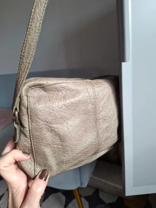 Bolso de piel verde caqui Pieces