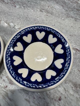 Pareja mini platos cerámica corazones