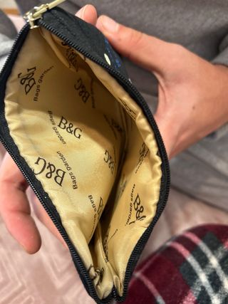 Monedero B&G bordado flores azul