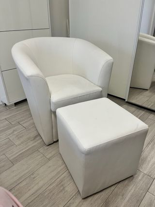 Poltrona ecopelle bianca