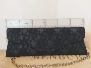 Bolso ceremonia negro encaje MENBUR