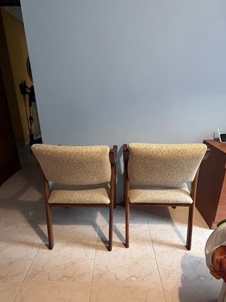 Butacas vintage madera y tela