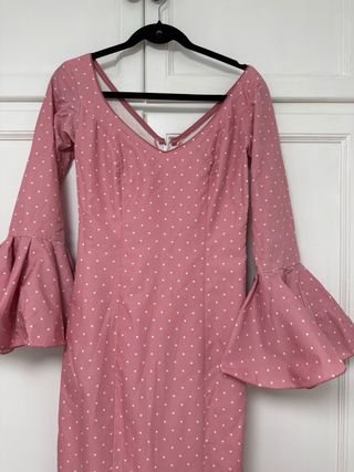 Traje de flamenca rosa lunares