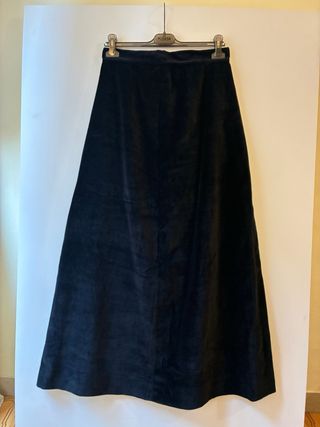 Gonna nera lunga vintage in velluto