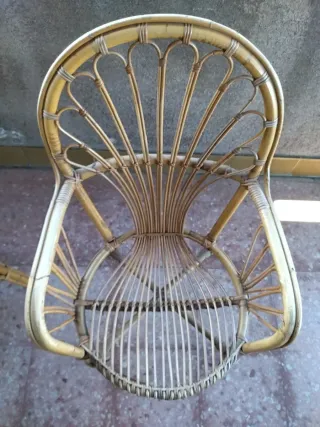 Pareja Sillas Mimbre Vintage