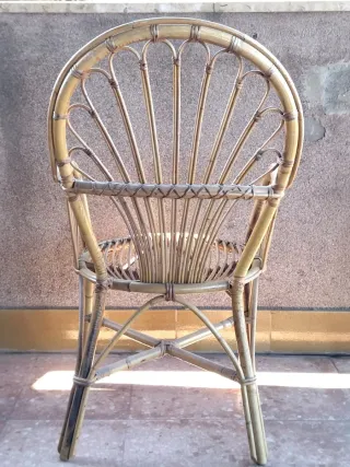 Pareja Sillas Mimbre Vintage