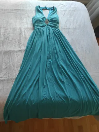 Vestido largo turquesa para fiesta