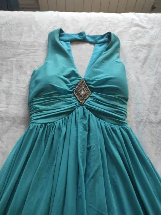Vestido largo turquesa para fiesta