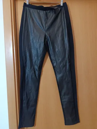 Pantalón Cuero Mujer Negro Talla M-L