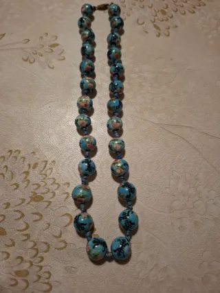 Collar antiguo porcelana flores