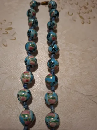 Collar antiguo porcelana flores