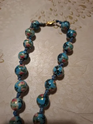 Collar antiguo porcelana flores